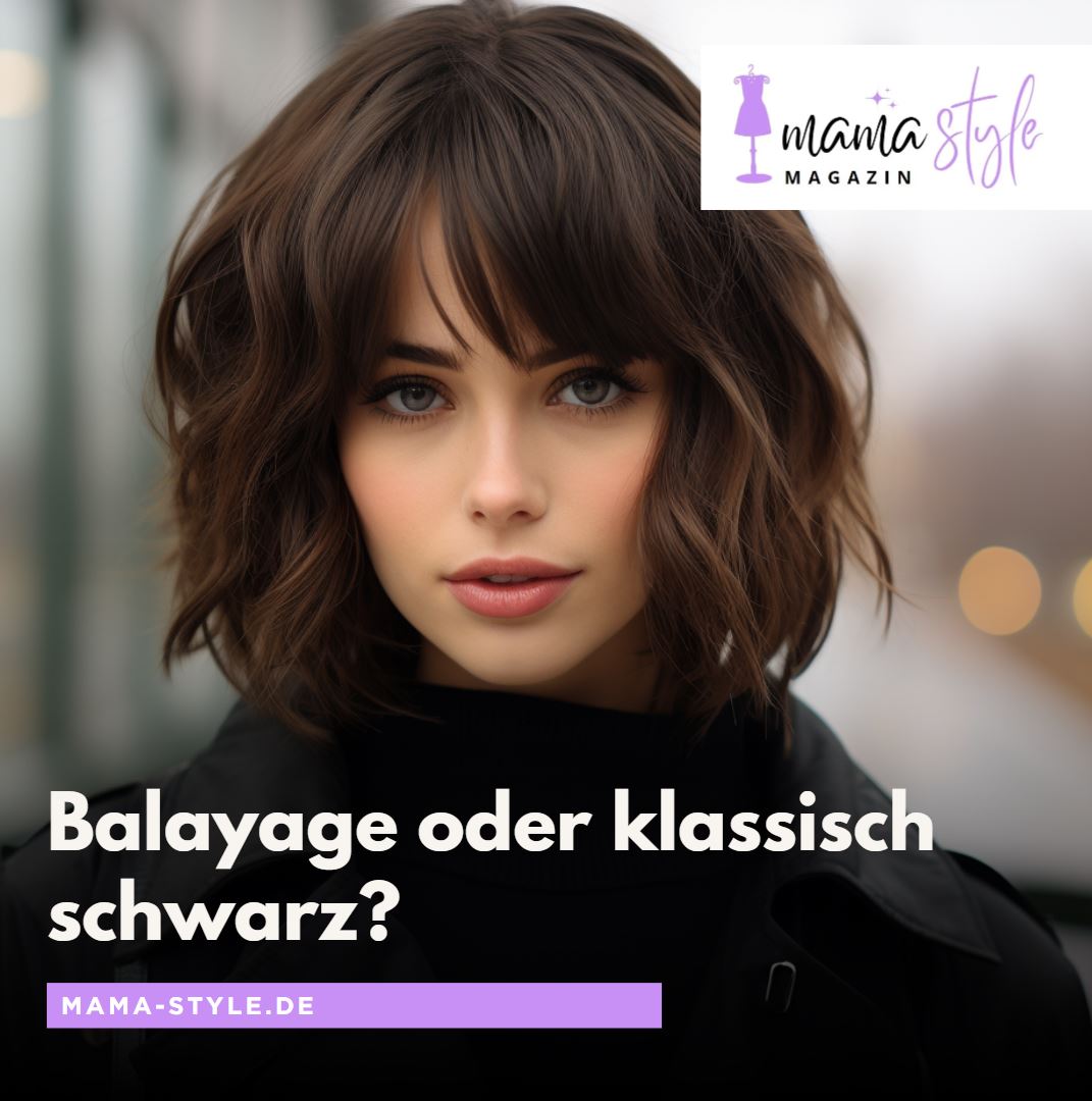 Balayage oder klassisch schwarz Farbtrends für die mittellange Bob Frisur Balayage oder klassisch schwarz Farbtrends für die mittellange Bob Frisur